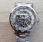 New Winner Watch Men's Fashion Casual Classic Popular Hollow Rhinestone Manual Mechanical Watch SLZg75