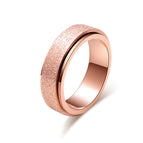 Titanium steel frosted rotatable ring seven color pearl sand stainless steel decompression Ring Bracelet