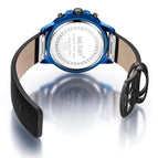 Megir men's watch sports fashion multi-function calendar leather men's quartz watch 2080