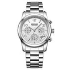 MEGIR ladies watch fashion trend multi-function chronograph calendar steel band watch quartz women watch 2057