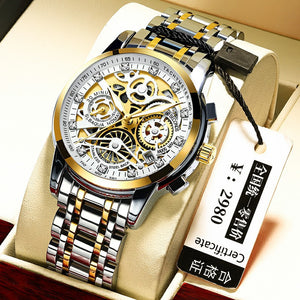 2021 ONTHEEDGE RZY068 Wristwatches Male Brand Watches Quartz Man Clock Waterproof Stainless Steel Fashion Business Calendar Men's gift with box