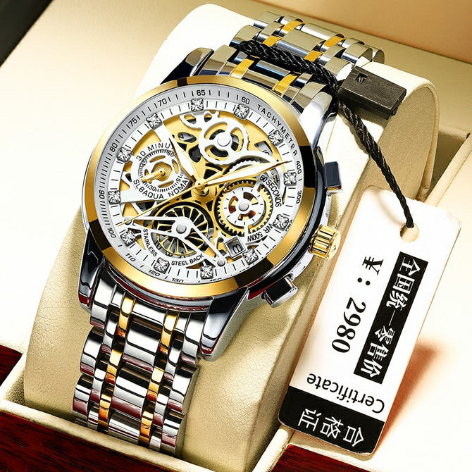 2021 ONTHEEDGE RZY068 Wristwatches Male Brand Watches Quartz Man Clock Waterproof Stainless Steel Fashion Business Calendar Men's gift with box