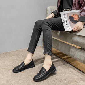 2022 new fashion loafer small leather shoes women's plus size shoes British style shoes 988-56