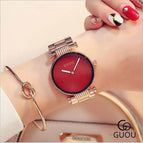 GUOU 8071 Women's Watches Luxury Reloj Mujer Rose Gold Ladies Wrist Watch Water Resistant Watches