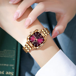 SENO Hot Sale Retro Small Square Watch Square Steel Ladies Watch Fashion Dual Calendar Quartz Watch S050
