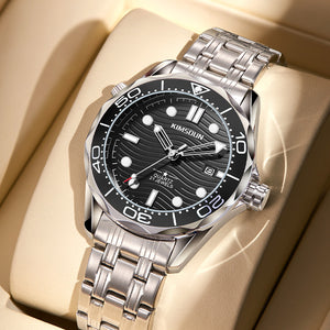 KIMSDUN Watch Men's Haima Series Watch High-End Quartz Watch Luminous Waterproof Men's fashion casual Watch 1808B STEEL