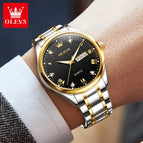 OLEVES Watch for men gold diamond waterproof luminous business causal quartz men watch 5563 MEN