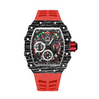 PINTIME Barrel Watch Men's Quartz Watch Watch Multifunctional Luminous Calendar Silicone men's casual  Watch 8132