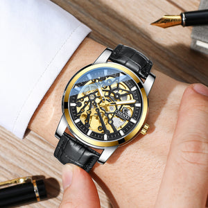 CHENXI2021 New Hollow Automatic Mechanical Watch Men's Waterproof Leather Strap Luminous business men casual Watch CX-8812