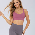 2021 summer new yoga vest fashion sports t-shirt hollow beauty back professional running fitness training bra 9090