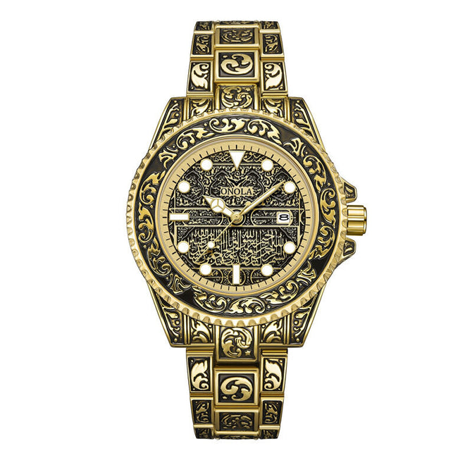 ONOLA ON3830 Retro fashion men's gold watch new steel waterproof men's quartz watch
