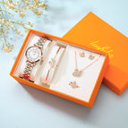 Women watch Fashion Trend Ferris Wheel Diamond Steel Belt Ladies Watch Gift Box Set 012-1T012-1T