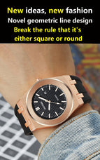 Pintime Men's Silicone Strap Wrist Watch Sports Casual Large Dial Fashion Waterproof Quartz Watch 2065