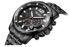 Megir 2068 Men's Gold Stainless Steel Quartz Watches Business Chronograph Analgue Wristwatch for Man casual Waterproof Luminous