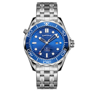 KIMSDUN Watch Men's Haima Series Watch High-End Quartz Watch Luminous Waterproof Men's fashion casual Watch 1808B STEEL