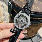 TICTOC Korean version full of diamonds and diamonds ladies watch women's temperament rotating dial women's watch hollow transparent fashion 77023