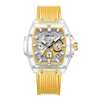 New Fashion Trend Personality ONOLA 6811 Design Transparent Shell Square Luminous Young Student Watches Men's Watch Free original gift box