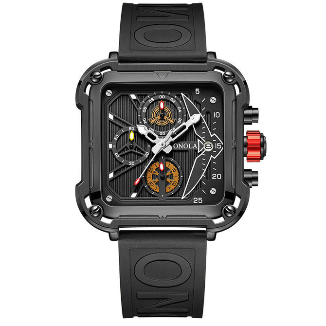 ONOLA ON6831 watch for men unique square watch men's multifunctional quartz waterproof tape watch