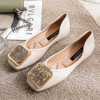 Flat fashion single shoes women's 2022 spring new Korean Square Head shallow mouth scoop shoes large flat bottom women's shoes 555-3