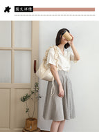 New Korean nylon handbag net red small fresh drawstring single shoulder bag leisure literature and art pleated messenger bag srb02