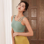 Lulu yoga Vest sports running outside wear fitness sports bra professional gathering shoulder strap top 933