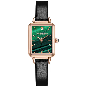 2021 New Fashion lady watch Square Set Women's Watch Small Green quartz bracelet Watch set fxn051