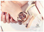 GUOU 8097 Temperament Quartz Women's Watch Large Dial Belt Trend Simple Temperament Women's Waterproof Watch Casual