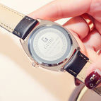 GUOU watch temperament quartz watch large dial Leather trend simple temperament ladies watch waterproof 8097