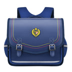 Trendy horizontal board primary school bag girls high-quality leather backpack boys ridge multi-layer large capacity