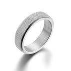Titanium steel frosted rotatable ring seven color pearl sand stainless steel decompression Ring Bracelet