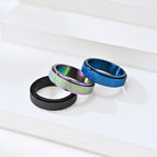 Titanium steel frosted rotatable ring seven color pearl sand stainless steel decompression Ring Bracelet