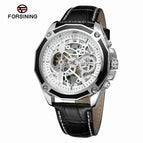 Forsining Waterproof Mechanical Watch Men's Fashion Casual Steel Belt Hollow Automatic Mechanical men Watch SLZe66