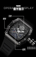Kimsdun men's watch New Bucket Shaped Skull Face Frosted Shell Silicone Strap Fashion Quartz Watch K-2019B