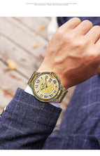 ONOLA ON3813 classic fashion retro men's large plate gold watch steel strap watch men's