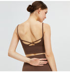 New Yoga Clothes Women's Cross Back Yoga Straps Vest Running Workout Exercise Underwear sports top