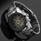 Winner340 Classic Look Men's Fashion Casual Hollow Luminous Semi-automatic Mechanical men Watch SLZ56