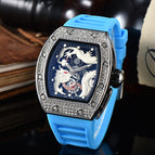 New Barrel-Shaped men watch Hollow Dragon-Shaped Richard Waterproof Super Luminous Quartz Watch 9928