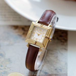 SKHL time and space corridor watch female retro style 2022 new belt small square watch medieval ladies watch 3591