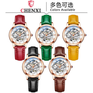 Chenxi Watch Ladies Casual Luminous Waterproof Automatic Skeleton Mechanical Watch CX-8831