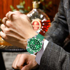 KIMSDUN new diamond-encrusted black water ghost automatic mechanical watch fashion luminous men's watch waterproof watch K-1268A-silicon