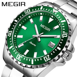 Megir Men's Watch Business Timing Luminous Waterproof Calendar Quartz men's Watch 2064ag