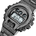 MISSFOX diamond multi-function fashion electronic watch high-end waterproof men's watch v304