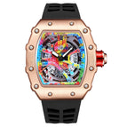 Pintime 2023 New Quartz men's Watch Live Popular Tourbillon Hollow out Trendy Men's quart Casual Watch 8133
