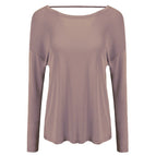 Yoga Clothing Top Women's Long-Sleeved Back Blouse Loose Quick-Drying Sports Jacket Pilates Workout Clothes T190607