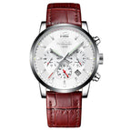 NIBOSI 2329 Watch Quartz Watches Men Luxury Brand Golden Clock Male Casual Business Leather Waterproof Watch Leath belt
