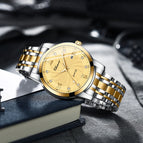 Chenxi Men's Diamond New Stainless Steel Calendar Waterproof Simple Business Fashion Luminous Quartz men casual Watch CX-8221