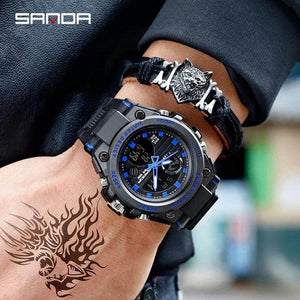 2019 New SANDA 739 Sports Men's Watches Top Brand Luxury Military Quartz Watch Men Waterproof S Shock Clock
