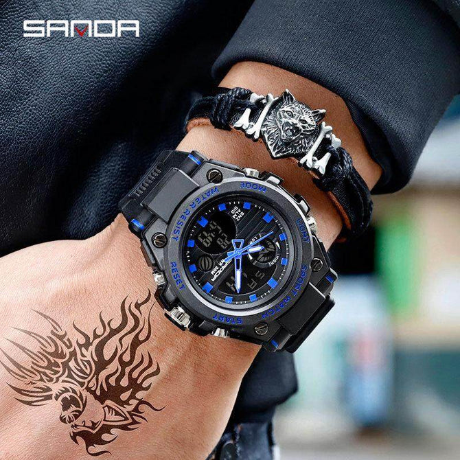2019 New SANDA 739 Sports Men's Watches Top Brand Luxury Military Quartz Watch Men Waterproof S Shock Clock