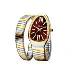 Missfox watch women's fashion personalized snakehead Bracelet Stainless Steel Diamond snake watch women