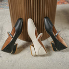 Mary Jane women's shoes college style thick heel women's shoes 2022 new Japanese square toe French single shoes women 189-22